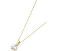 Kette mit Anhänger FIRETTI "Schmuck Geschenk Gold 375 Halsschmuck Halskette Goldkette Ankerkette", gold (gelbgoldfarben, kristallweiß), Halsketten, Damen, Gelbgold 375, L: 45, mit Zirkonia (synth.) (1