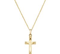 Kette mit Anhänger FIRETTI "Schmuck Geschenk Gold 375 Halsschmuck Halskette Goldkette Kreuz", gold (gelbgoldfarben), Halsketten, Damen, Gelbgold 333, L: 45 B: 1,1mm, B:1,1mm (49378867-0) gelbgoldfarbe
