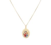 Kette mit Anhänger FIRETTI "Schmuck Geschenk Gold 375 Halsschmuck Halskette Goldkette Venezianer", bunt (gelbgoldfarben, rot, blau), Halsketten, Damen, Gelbgold 375, L: 45cm, mit Emaille (15504259-0) 