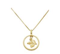 Kette mit Anhänger FIRETTI "Schmuck Geschenk Gold 375 Halsschmuck Halskette Goldkette Venezianer", gold (gelbgoldfarben), Halsketten, Jungen, Gelbgold 375, L: 38 B: 1mm, mit Zirkonia (synth.), B:1mm (