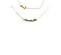 Kette mit Anhänger FIRETTI "Schmuck Geschenk Gold 585 Halsschmuck Halskette Goldkette Navette", grün (gelbgoldfarben, weißgoldfarben, grün), Halsketten, Damen, 0,02, Diamanten Gelbgold 585, L: 42 B: 2