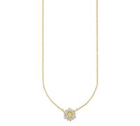 Kette mit Anhänger FIRETTI "Schmuck, Geschenk, Kette gelbgoldfarben vergoldet mit Anhänger", gelbgoldfarben, kristallweiß, Halsketten, Damen, Silber 925 (Sterlingsilber), L: 50 B: 0,8mm, mit Zirkonia 