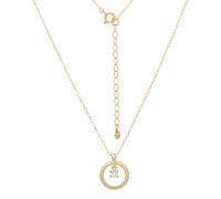 Kette mit Anhänger FIRETTI "Schmuck Geschenk Silber 925 Halskette Ankerkette Kreis Solitär", gelbgoldfarben, kristallweiß, Halsketten, Damen, Silber 925 (Sterlingsilber), L: 46 B: 1,4mm, mit Zirkonia