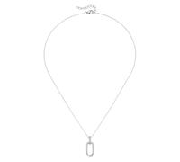 Kette mit Anhänger FIRETTI "Schmuck Geschenk Silber 925 Halsschmuck Ankerkette Anhänger ovalförmig", silberfarben, kristallweiß, Halsketten, Damen, Silber 925 (Sterlingsilber), L: 45 B: 1,1mm, mit Zir