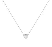 Kette mit Anhänger FIRETTI "Schmuck Geschenk Silber 925 Halsschmuck Ankerkette Herz-Anhänger", silber (silberfarben, kristallweiß), Halsketten, Damen, Silber 925 (Sterlingsilber), L: 45 B: 1,1mm, mit 