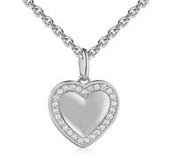 Kette mit Anhänger FIRETTI "Schmuck Geschenk Silber 925 Halsschmuck Ankerkette Herz", silber (silberfarben, kristallweiß), Halsketten, Damen, Silber 925 (Sterlingsilber), L: 45 B: 1,1mm, Made in Germa