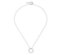 Kette mit Anhänger FIRETTI "Schmuck Geschenk Silber 925 Halsschmuck Ankerkette Kreis rund", silberfarben, rosé, blau, grün, rose peach, lavendel, pink, Halsketten, Damen, Silber 925 (Sterlingsilber),