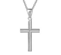 Kette mit Anhänger FIRETTI "Schmuck Geschenk Silber 925 Halsschmuck Ankerkette Kreuz", silberfarben, Halsketten, Damen, Silber 925 (Sterlingsilber), L: 45 B: 1,1mm, Made in Germany, B:1,1mm (81759856-