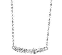 Kette mit Anhänger FIRETTI "Schmuck Geschenk Silber 925 Halsschmuck Ankerkette Rund Oval Herz", silberfarben, kristallweiß, Halsketten, Damen, Silber 925 (Sterlingsilber), L: 45 B: 1,1mm, mit Zirkonia