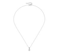 Kette mit Anhänger FIRETTI "Schmuck Geschenk Silber 925 Halsschmuck Ankerkette Solitär-Optik", silberfarben, kristallweiß, Halsketten, Damen, Silber 925 (Sterlingsilber), L: 45 B: 1,1mm, mit Zirkonia
