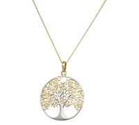 Kette mit Anhänger FIRETTI "Schmuck Geschenk Silber 925 Halsschmuck Halskette Ankerkette Baum", gold (silberfarben, gelbgoldfarben), Halsketten, Damen, Silber 925 (Sterlingsilber), L: 45 (38263969-0)