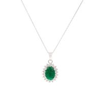 Kette mit Anhänger FIRETTI "Schmuck Geschenk Silber 925 Halsschmuck Halskette Ankerkette", bunt (silberfarben, grün), Halsketten, Damen, Silber 925 (Sterlingsilber), L: 45,5, mit Smaragd (beh.), Topas