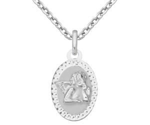 Kette mit Anhänger FIRETTI "Schmuck Geschenk Silber 925 Halsschmuck Halskette Ankerkette Engel", silber (silberfarben), Halsketten, Damen, Silber 925 (Sterlingsilber), L: 45, Made in Germany (96926150