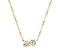 Kette mit Anhänger FIRETTI "Schmuck Geschenk Silber 925 Halsschmuck Halskette Ankerkette Herz", gelbgoldfarben, kristallweiß, Halsketten, Damen, Silber 925 (Sterlingsilber), L: 45 B: 1,5mm, mit Zirkon
