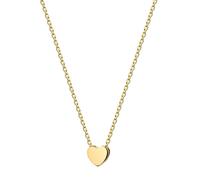 Kette mit Anhänger FIRETTI "Schmuck Geschenk Silber 925 Halsschmuck Halskette Ankerkette Herz", gelbgoldfarben, Halsketten, Damen, Silber 925 (Sterlingsilber), L: 45 B: 0,8mm, B:0,8mm (16430421-0) gel