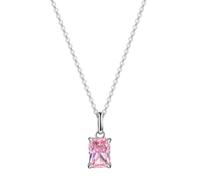 Kette mit Anhänger FIRETTI "Schmuck Geschenk Silber 925 Halsschmuck Halskette Ankerkette Quadrat", silberfarben, pink, Halsketten, Damen, Silber 925 (Sterlingsilber), L: 45 B: 1,1mm, mit Zirkonia (syn