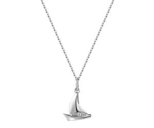 Kette mit Anhänger FIRETTI "Schmuck Geschenk Silber 925 Halsschmuck Halskette Ankerkette Schiff", silberfarben, Halsketten, Herren, Silber 925 (Sterlingsilber), L: 45 B: 1,1mm, B:1,1mm (15354118-0) si