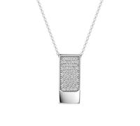 Kette mit Anhänger FIRETTI "Schmuck Geschenk Silber 925 Halsschmuck Halskette Ankerkette", silberfarben, kristallweiß, Halsketten, Damen, Silber 925 (Sterlingsilber), L: 45 B: 1,1mm, mit Zirkonia (syn