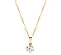 Kette mit Anhänger FIRETTI "Schmuck Geschenk Silber 925 Halsschmuck Halskette Ankerkette Solitär", gelbgoldfarben, kristallweiß, Halsketten, Damen, Silber 925 (Sterlingsilber), L: 45 B: 1,1mm, mit Zir