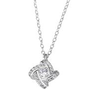 Kette mit Anhänger FIRETTI "Schmuck Geschenk Silber 925 Halsschmuck Halskette Blume", silber (silberfarben, kristallweiß), Halsketten, Damen, Silber 925 (Sterlingsilber), L: 45 B: 1,2mm, mit Zirkonia