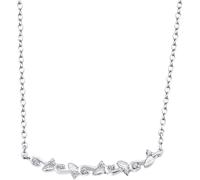 Kette mit Anhänger FIRETTI "Schmuck Geschenk Silber 925 Halsschmuck Halskette Collier", silber (silberfarben, kristallweiß), Halsketten, Damen, Silber 925 (Sterlingsilber), L: 45 B: 1,2mm, mit Zirkoni