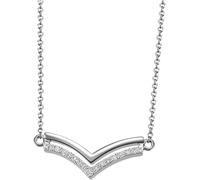 Kette mit Anhänger FIRETTI "Schmuck Geschenk Silber 925 Halsschmuck Halskette Collier Spitze", silber (silberfarben, kristallweiß), Halsketten, Damen, Silber 925 (Sterlingsilber), L: 45 B: 1,4mm, mit