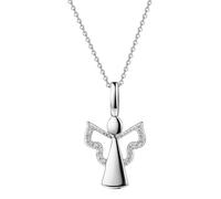 Kette mit Anhänger FIRETTI "Schmuck Geschenk Silber 925 Halsschmuck Halskette Engel", silberfarben, kristallweiß, Halsketten, Damen, Silber 925 (Sterlingsilber), L: 45 B: 1,1mm, mit Zirkonia (synth.),