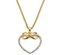 Kette mit Anhänger FIRETTI "Schmuck Geschenk Silber 925 Halsschmuck Halskette Herz Infinity", silber (silberfarben, goldfarben), Halsketten, Damen, Silber 925 (Sterlingsilber), L: 45, mit Zirkonia (sy
