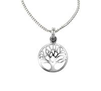 Kette mit Anhänger FIRETTI "Schmuck Geschenk Silber 925 Halsschmuck Halskette Panzerkette Baum", silber (silberfarben), Halsketten, Damen, Silber 925 (Sterlingsilber), L: 45 (52674310-0) silberfarben