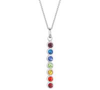 Kette mit Anhänger FIRETTI "Schmuck Geschenk Silber 925 Halsschmuck Halskette Panzerkette Chakra", silber (silberfarben, mehrfarbig), Halsketten, Damen, Silber 925 (Sterlingsilber), L: 42 B: 1mm, mit 