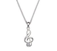 Kette mit Anhänger FIRETTI "Schmuck Geschenk Silber 925 Halsschmuck Halskette Panzerkette Noten", silber (silberfarben), Halsketten, Damen, Silber 925 (Sterlingsilber), L: 45, mit Zirkonia (synth.) (5