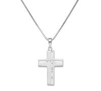 Kette mit Anhänger FIRETTI "Schmuck Geschenk Silber 925 Halsschmuck Halskette Venezianer Kreuz", silber (silberfarben, kristallweiß), Halsketten, Damen, Silber 925 (Sterlingsilber), L: 45, mit Zirkoni
