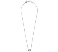 Kette mit Anhänger FIRETTI "Solitär, klassisch, zeitlos", silber (edelstahlfarben, kristallweiß), Halsketten, Damen, Edelstahl, L: 45,5, mit Glasstein (34370351-0) edelstahlfarben, kristallweiß