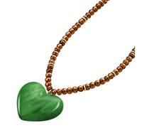 Kette mit Anhänger FOSSIL "Jewelry", gelbgoldfarben, grün, braun, Halsketten, Damen, Metall Resin, L: 40,5, mit Glasstein (98953807-0) gelbgoldfarben, grün, braun