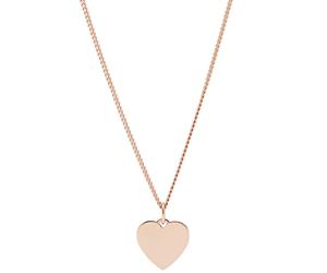 Kette mit Anhänger FOSSIL "Schmuck Edelstahl DREW HEART VINTAGE ICONIC Herz", rosa (roségoldfarben), Halsketten, Damen, Edelstahl, L: 51 (90125559-0) roségoldfarben