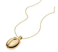 Kette mit Anhänger FOSSIL "Schmuck Geschenk Edelstahl SUTTON", gold (gelbgoldfarben, kristallweiß), Halsketten, Damen, Edelstahl, L: 71 B: 1mm, mit Glasstein, B:1mm (25433716-0) gelbgoldfarben, krista