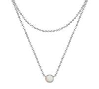 Kette mit Anhänger GLANZSTÜCKE MÜNCHEN "GSM1194", silber, Halsketten, Damen, 42,0/36,0cm Basiskette + 5,0cm Verläng, Materialmix, Kette mit Anhänger Sterling Silber Opal (synth.) (29459104-0) silber