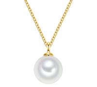 Glanzstücke München Silberhalskette Kette Mit Anhänger Sterling Silber Gelbgold Muschelkernperlen Weiß für Damen - One Size