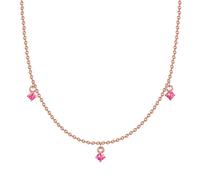 Kette mit Anhänger GLANZSTÜCKE MÜNCHEN "GSM2029", roségold, Halsketten, Damen, 40,0cm Basiskette + 5,0cm Verlängerung,mit Stein, Silber 925 (Sterlingsilber), Motiv Herz (78019411-0) roségold