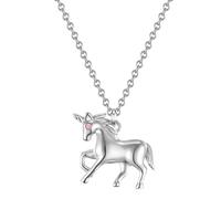 Kette mit Anhänger GLANZSTÜCKE MÜNCHEN "LLL32", silber, Halsketten, Mädchen, 35,0cm Basiskette + 7,5cm Verlängerung,mit Zirkonia, Silber 925 (Sterlingsilber), Kette mit Anhänger Sterling Silber Zirkon