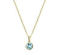 Kette mit Anhänger "Gold 375 mit Blautopas (beh.) 8mm", gelb, FASCINATION BY ELLEN K., Halsketten, Damen, 42/45cm, Gold, L: 45 B: 9mm, glänzend, B:9mm (38675969-0) gelb