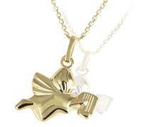 Kette mit Anhänger GOLDMAID "375 Gelbgold Glänzend Engel", gelb, Halsketten, Damen, 45cm, Gold, L: 45 B: 13mm, glänzend, B:13mm (12350601-0) gelb