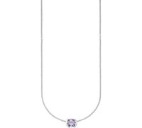 Kette mit Anhänger HECHTER PARIS "Schmuck Geschenk Silber 925 Halsschmuck Halskette mit Anhänger", bunt (silberfarben, lila), Halsketten, Damen, Silber 925 (Sterlingsilber), L: 45 B: 0,6mm, Kette mit 