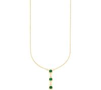 Kette mit Anhänger HECHTER PARIS "Schmuck Geschenk Silber 925 Halsschmuck Halskette mit Anhänger", gold (gelbgoldfarben, grün), Halsketten, Damen, Silber 925 (Sterlingsilber), L: 47 B: 0,9mm, Kette mi