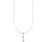 Kette mit Anhänger HECHTER PARIS "Schmuck Geschenk Silber 925 Halsschmuck Halskette mit Anhänger", silber (silberfarben, kristallweiß), Halsketten, Damen, Silber 925 (Sterlingsilber), L: 47 B: 0,9mm,