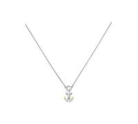 Kette mit Anhänger JOBO "Anker mit 5 Zirkonia", silber 925, Halsketten, Damen, Silber 925 (Sterlingsilber), L: 45, 925 Silber bicolor vergoldet 45 cm (95465114-0) silber 925