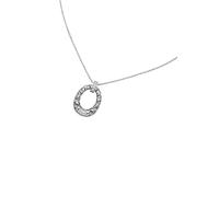 Kette mit Anhänger JOBO "Kreis mit Gitterstruktur 24 Zirkonia", silber 925, Halsketten, Damen, Silber 925 (Sterlingsilber), L: 45, 925 Silber 45 cm (98611304-0) silber 925