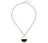 Kette mit Anhänger JOBO "mit schwarzer Acryl-Einlage", goldfarben, Halsketten, Damen, Acryl Edelstahl, L: 45,5, Acryl, Edelstahl, Edelstahl goldfarben 45,5 cm (63467549-0) goldfarben