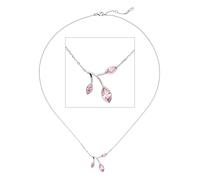 Kette mit Anhänger JOBO "Zweig mit Knospen", silber 925, Halsketten, Damen, Silber 925 (Sterlingsilber), L: 45, 925 Silber mit rosa Zirkonia 45 cm (10437453-0) silber 925