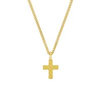 Kette mit Anhänger JOOP "Kreuz", gold (gelbgoldfarben), Halsketten, Herren, Edelstahl, L: 60 B: 1,3mm, Kette mit Anhänger, B:1,3mm (98984231-0)